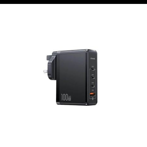 USAMS US-CC166 T51 100W 4 Port Gan Fast Charger 1 USB-A + 3 Type-C Power Adapter(CC166TC01)