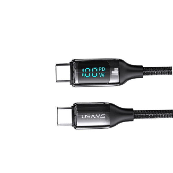 USAMS US-SJ559 U78 TYPE-C TO TYPE-C PD 100W 3M BLACK(SJ559USB01)