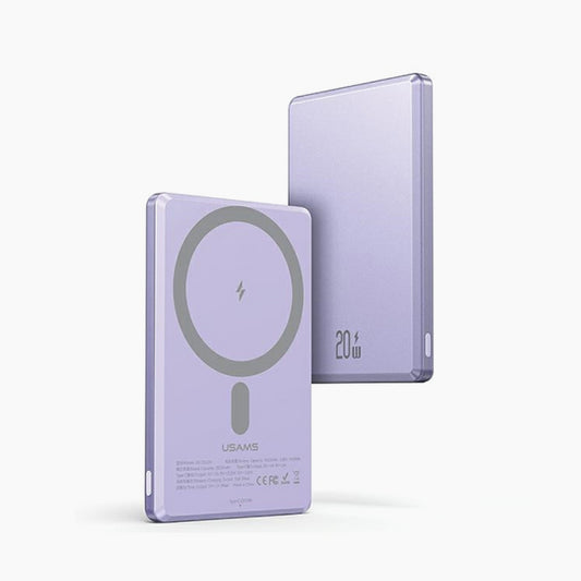 USAMS Wireless Powerbank 5000mAh 20W Fast Charge GREY & PURPLE USCD220