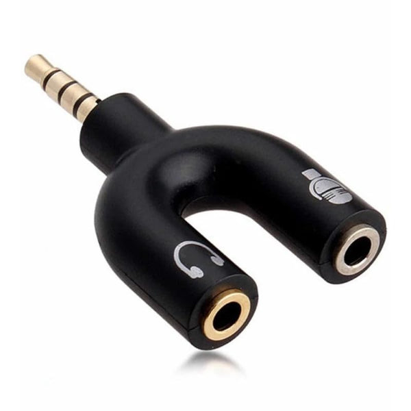 U SHAPE 3.5mm Male TO 2Female Splitter Adapter