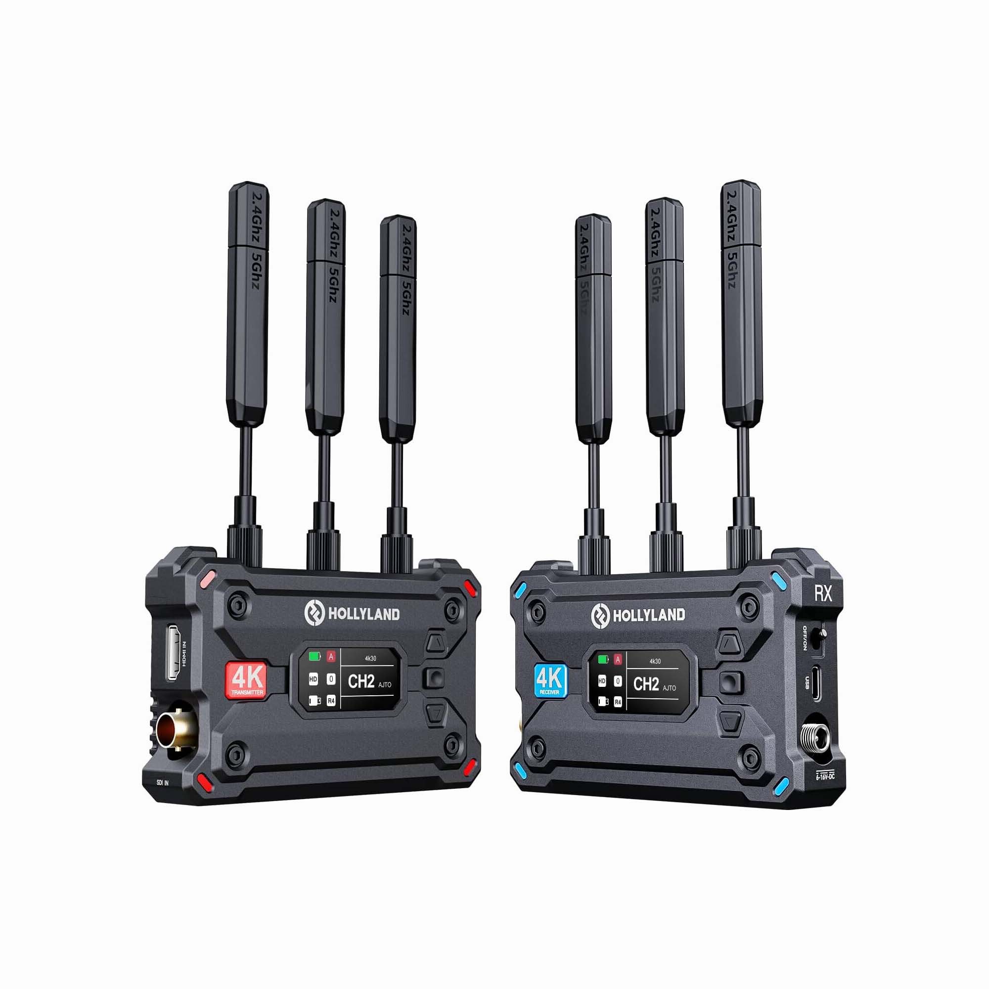 Hollyland Pyro S Wireless Video Transmission System HDMI SDI 4K30/1080p60 1300ft Los Range 50ms Latency Up to 4 Receiver