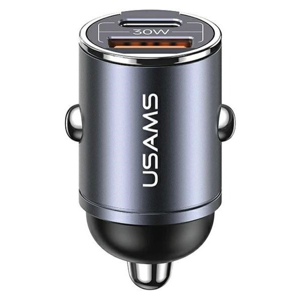 Usams Car Charger 30W 1xUSB+ 1xUSB-C Fast Charge C38(CC206CC01)