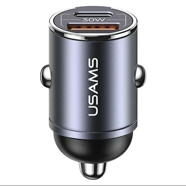 Usams Car Charger 30W 1xUSB+ 1xUSB-C Fast Charge C38(CC206CC01)