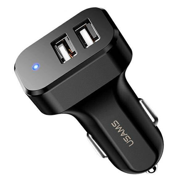 Usams Car Charger C13, 2x USB, 2.1A, black(CC87TC01)