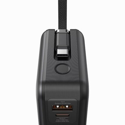 USAMS CD243 65W Power Bank Fast Charging 20000mAh 3 Port LED Display Portable Charger with Type-C Cable
