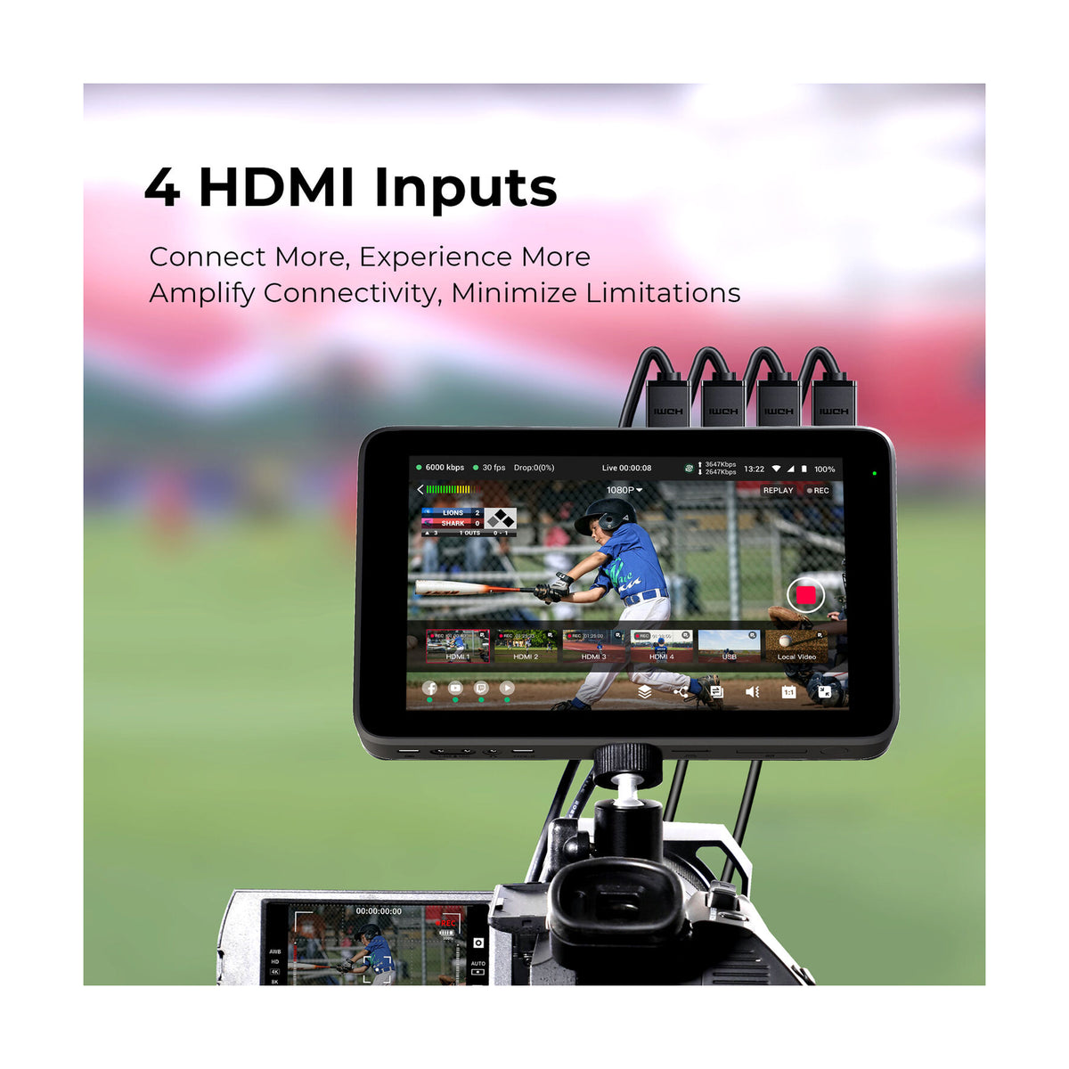 YoloLiv YoloBox Ultra Portable Multicamera Encoder/Streamer, Switcher/Monitor & Recorder
