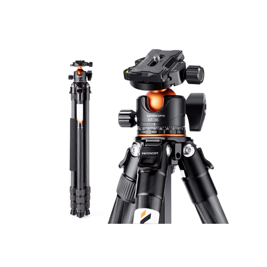 K&F Concept 70″ Carbon Fiber Travel Tripod with BH-36L Ball Head-KF09.098V1