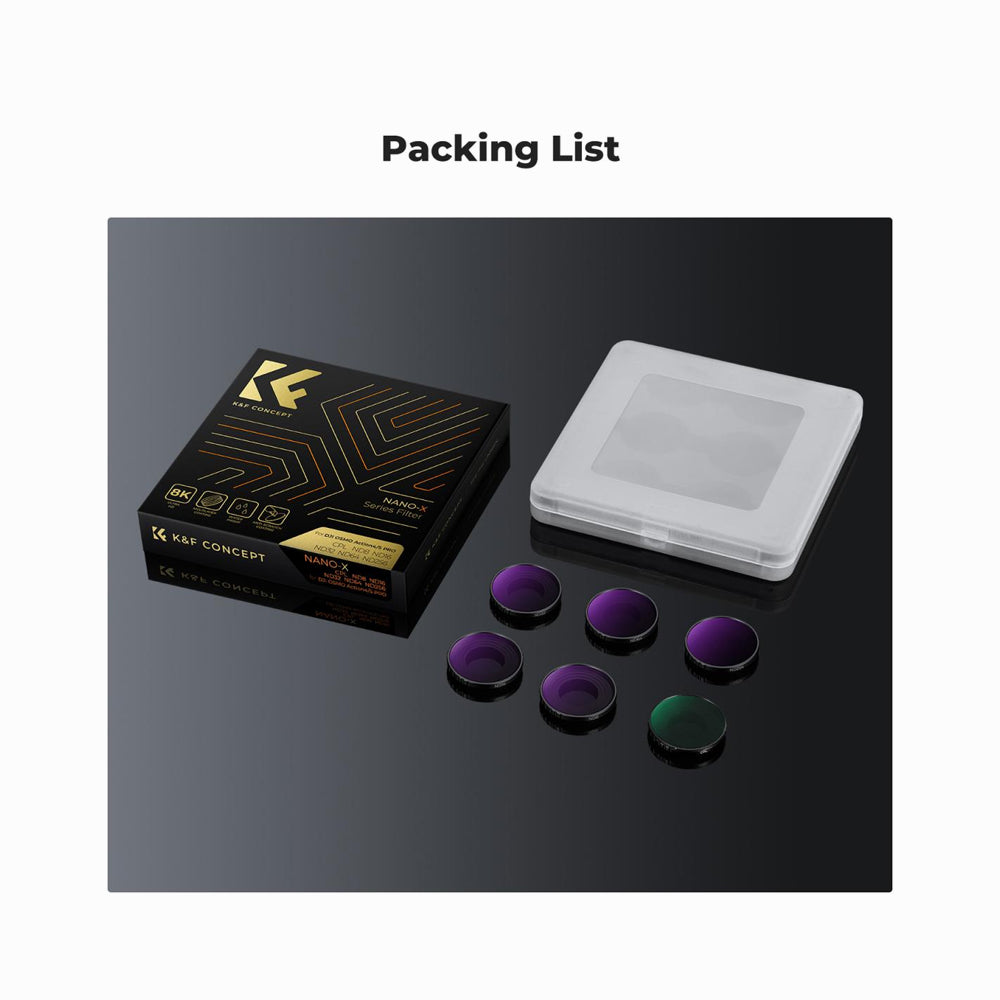 DJI Osmo Action 4 & Osmo Action 5 Pro CPL+ND8+ND16+ND32+ND64+ND256 Action Camera Filter Set (SKU.2338)