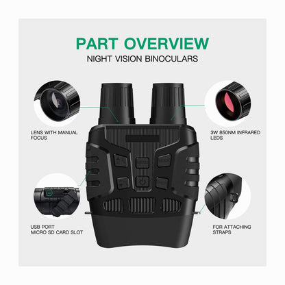 K&F CONCEPT Infrared Night Vision Binoculars 4x Digital Zoom 3W 850NM Infrared Binoculars for Reconnaissance Surveillance Camping Night Hunting Sailing & Fishing (KF33.022)