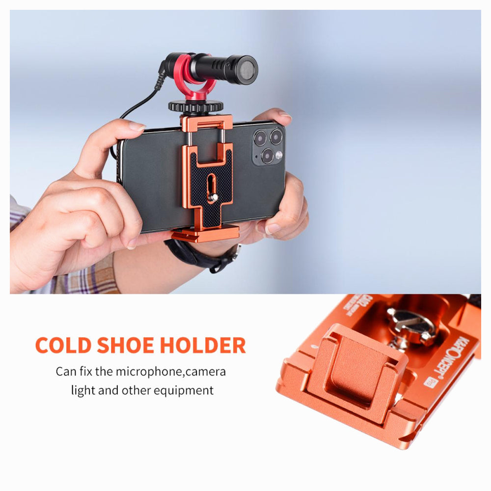 K&F Concept CA02 Aluminum Multi Quick Release Plate 2 in 1 Professional Camera Quick Release Plate for Tripod Camera Mobile Phone (Orange) (KF31.027V2)