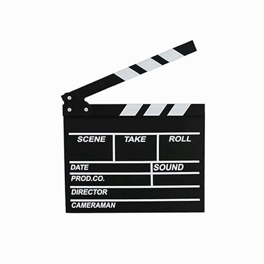 Film Clap Board, 20 x 20 cm Black Wood