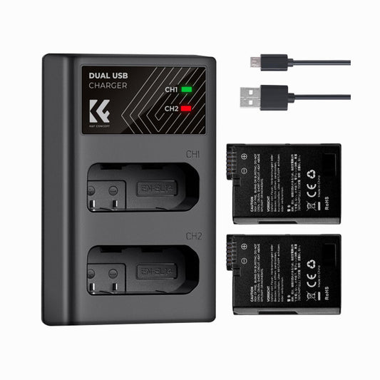 K&FConcept  EN-EL14 Battery and Charger for Nikon EN-EL14 Battery, with Dual Charging Slot, Fit for Nikon D3500 D5600 D3200 D3300 D3400 D5500 Coolpix P7800 P7700 P7200 P7100 P7000 (1050mAh*2)
