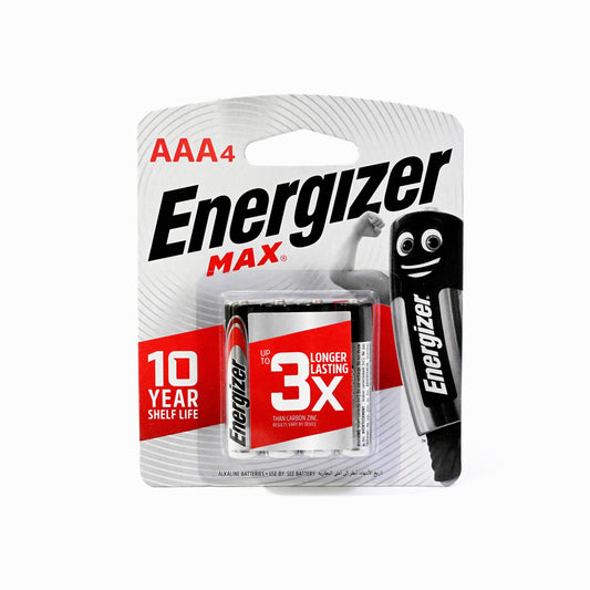 Energizer MAX 1.5V AAA Alkaline Battery 4pcs Pack