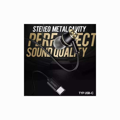 USAMS STEREO HEADPHONES EP-43 METAL USB-C DARK GREEN