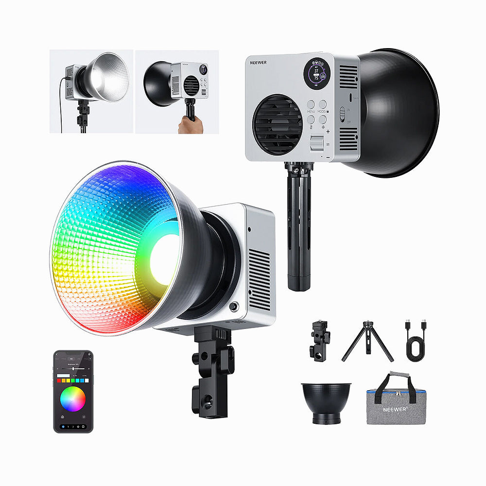 NEEWER HB80C 80W RGBWW Mini COB LED Video Light (PD Fast Charger Kit)