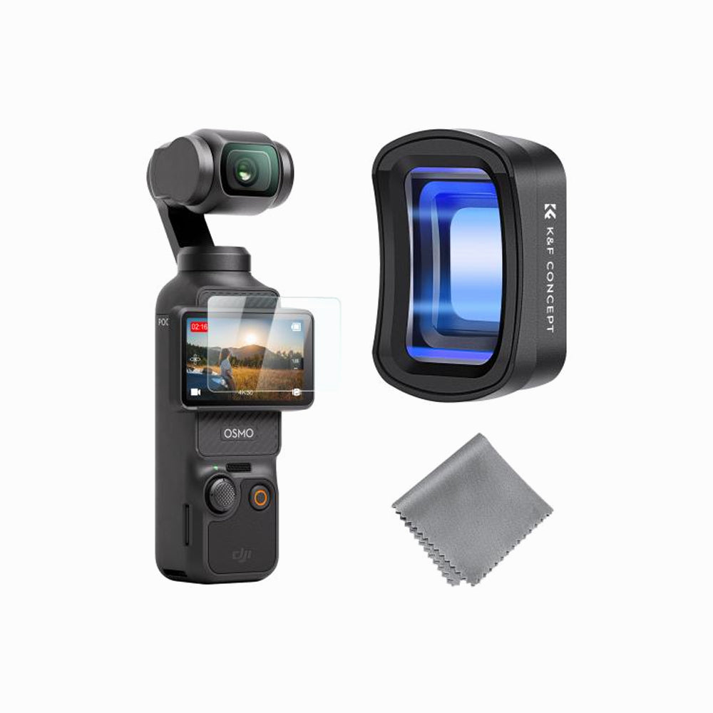K&F Concept DJI Osmo Pocket 3 / DJI Osmo Pocket 4 1.2X Anamorphic Lens, Blue Streak Effect Widescreen Cinematic Lens, Magnetic Attach / Multi-Coated / Optical Glass (KF01.2700)