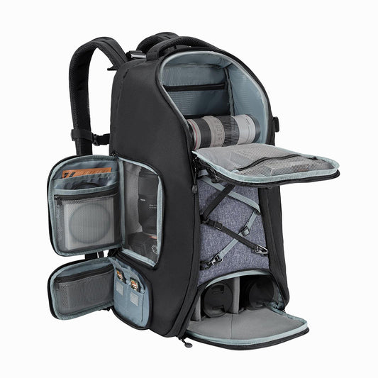 K&F Concept Camera Backpack,Camera Bags for Photographers 30Lwith Raincover Laptop Compartment Compatible for Canon/Nikon/Sony/DJI Mavic Drone Travel 30L Nature Wander 08 (Grey)KF13.178