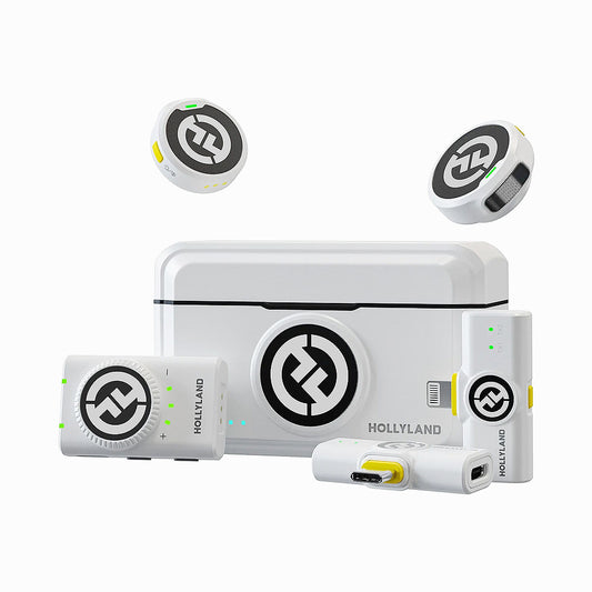 Hollyland LARK M2 DUO 2-Person Wireless Combo Microphone System (Ivory White)