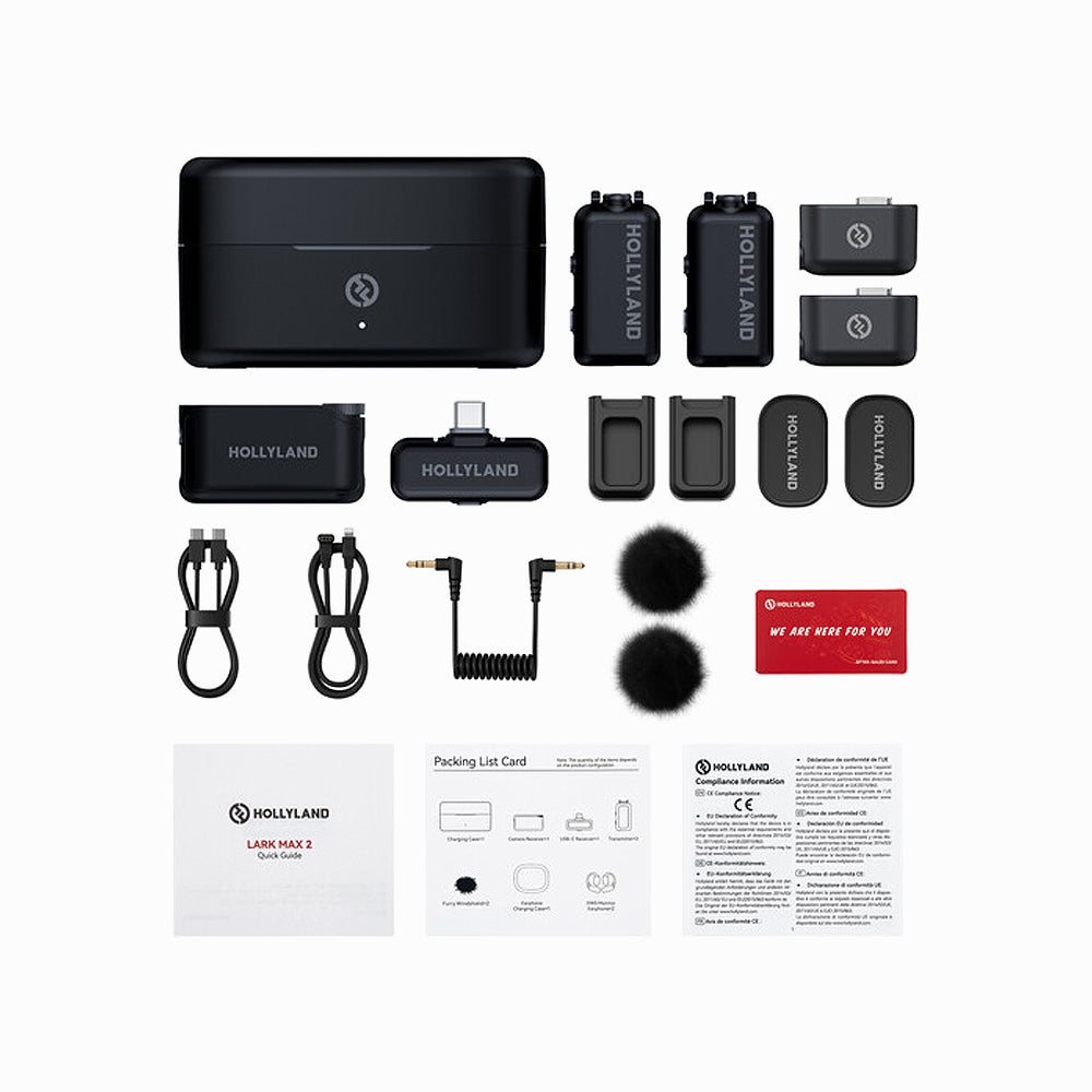 Hollyland LARK MAX 2 Combo 2-Person Wireless Microphone System for Cameras and Mobile Devices (Space Gray, 2.4 GHz)