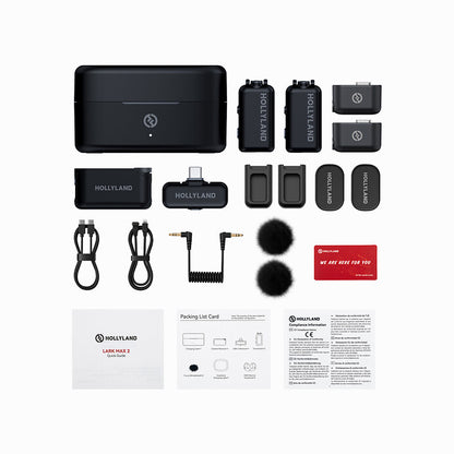 Hollyland LARK MAX 2 Combo 2-Person Wireless Microphone System for Cameras and Mobile Devices (Space Gray, 2.4 GHz)
