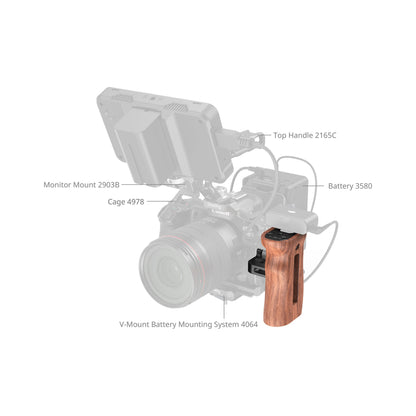 SmallRig Wooden Side Handle with 1/4"-20 Screws – HSN2093D