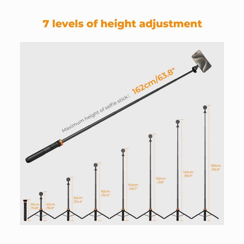 K&F CONCEPTS MS19 63-inch Magnetic Iphone Tripod Phone Selfie Stick Tripod (SKU.KF09.139)