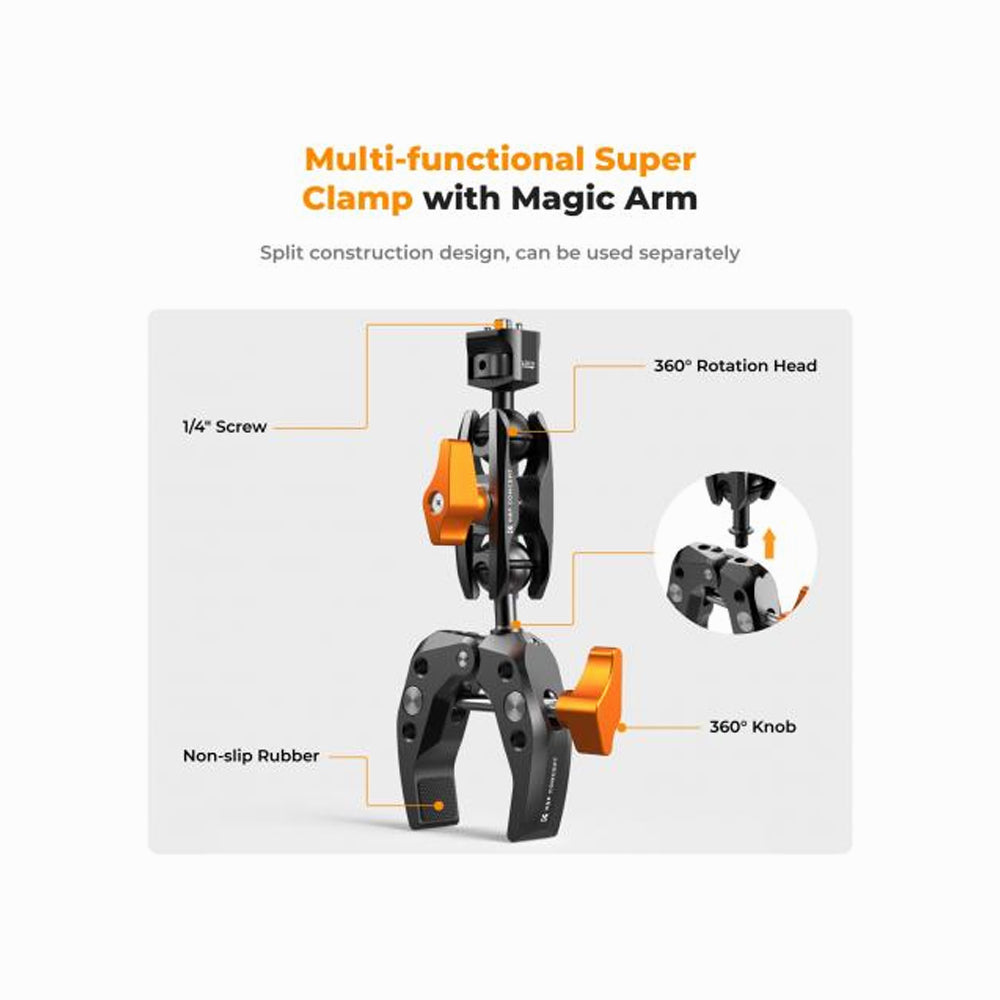K&F Concept Ms13 Multi-Functional Super Clamp with Ballhead Magic Arm (KF31.083)