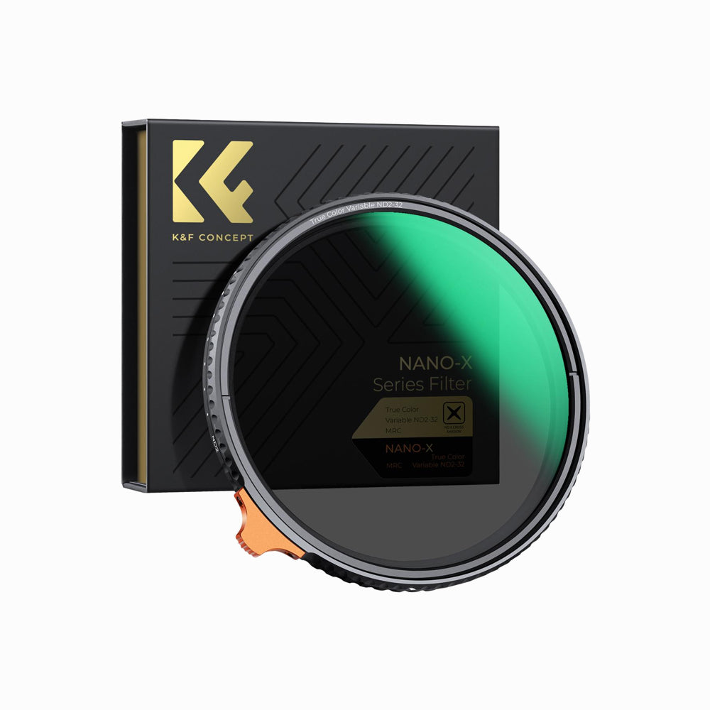 K&F Concept 82mm True Color Variable ND2-32 (1-5 Stops) ND Lens Filter, Adjustable Neutral Density Filter with 28 Multi-Layer Coatings Nano-Xcel Series (KF01.2161)
