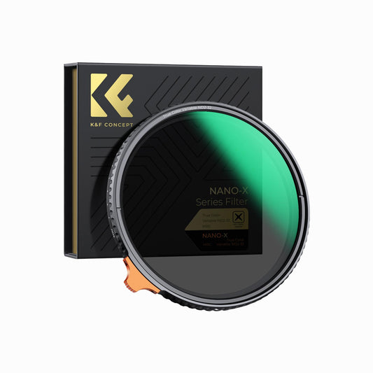 K&F Concept 82mm True Color Variable ND2-32 (1-5 Stops) ND Lens Filter, Adjustable Neutral Density Filter with 28 Multi-Layer Coatings Nano-Xcel Series (KF01.2161)