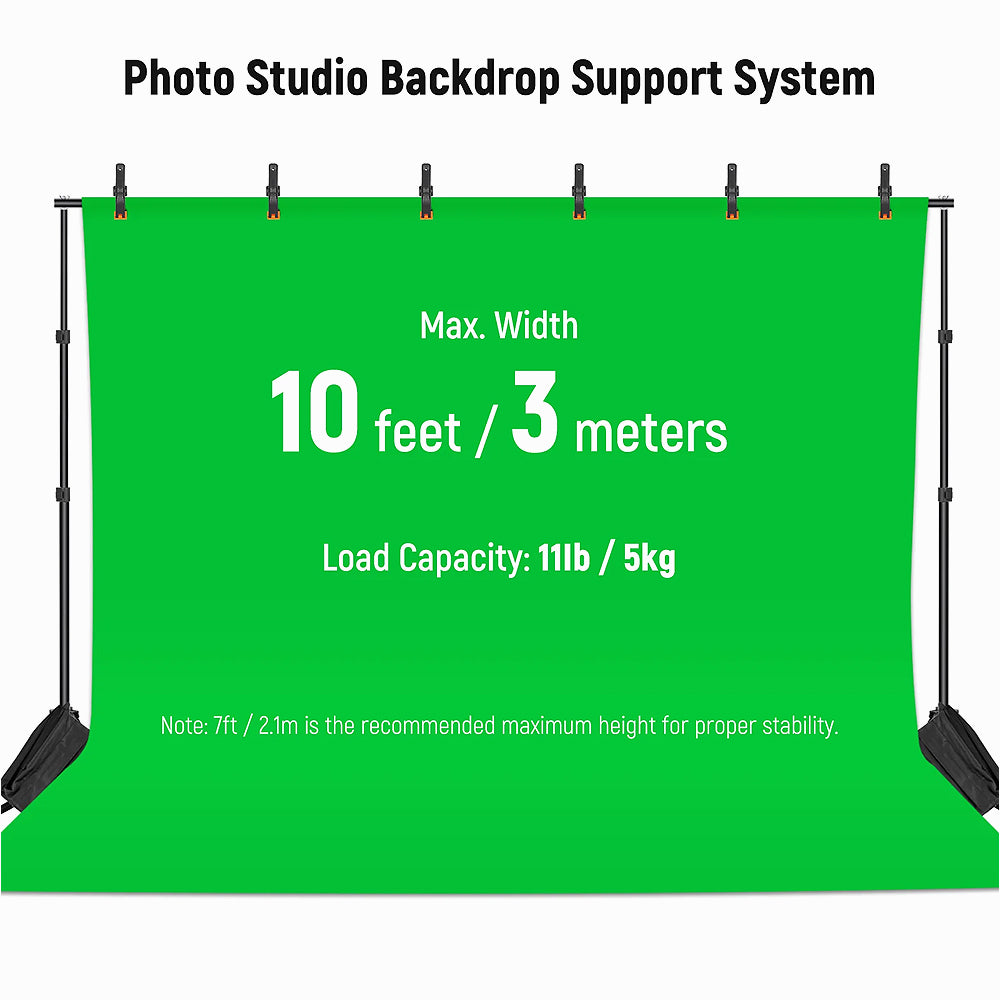 Neewer 2x3m Backdrop Support System With 2 Sandbags And 8 Clamps
