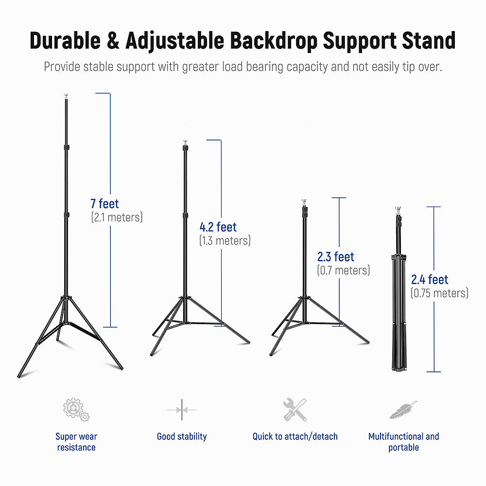 Neewer 2x3m Backdrop Support System With 2 Sandbags And 8 Clamps
