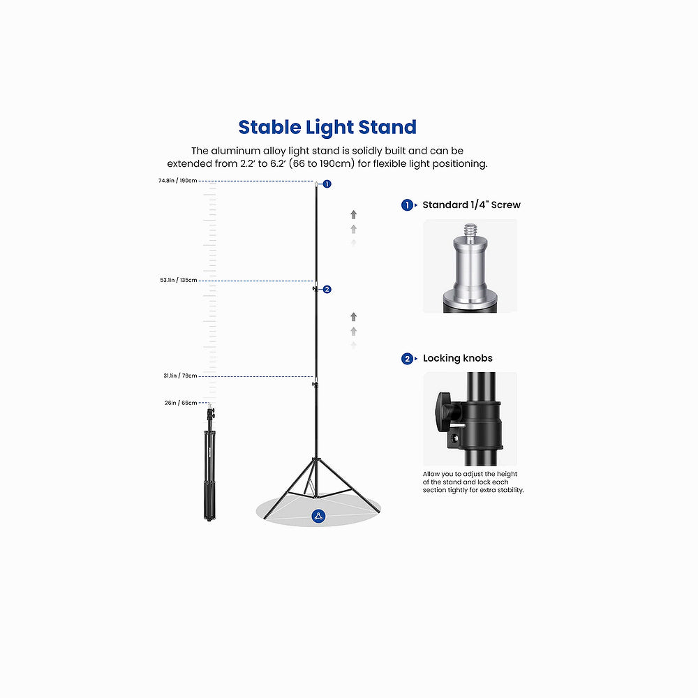 Neewer Bi-Color Video LED 2-Light Kit with Stands(NL660)