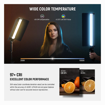 NEEWER RGB2 LED Tube Light Stick with Metal Barndoor
