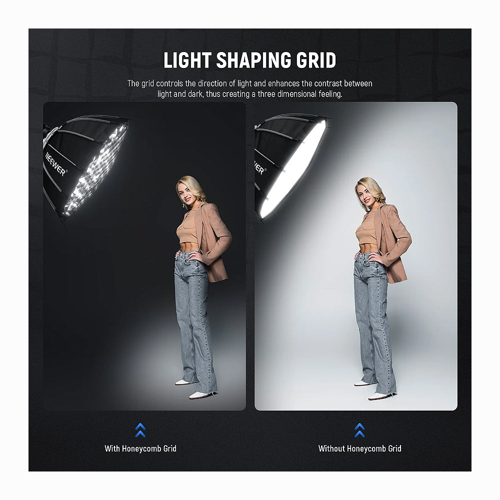 NEEWER 85CM Deep Parabolic Quick Release Softbox with Honeycomb Grid (NS7P)