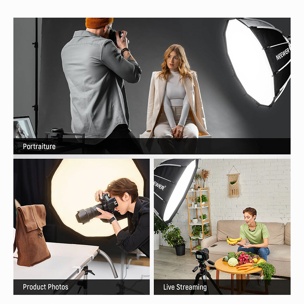 NEEWER 85CM Deep Parabolic Quick Release Softbox with Honeycomb Grid (NS7P)