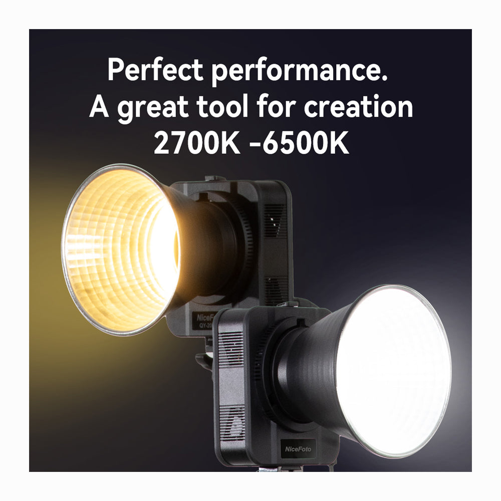 NiceFoto QY-2000A 200W Bi-Color Portable LED Video Light