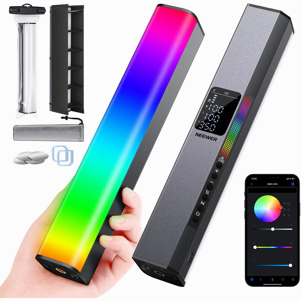 Neewer RGB1 Magnetic Handheld LED Light Stick with Metal Barndoor Handle