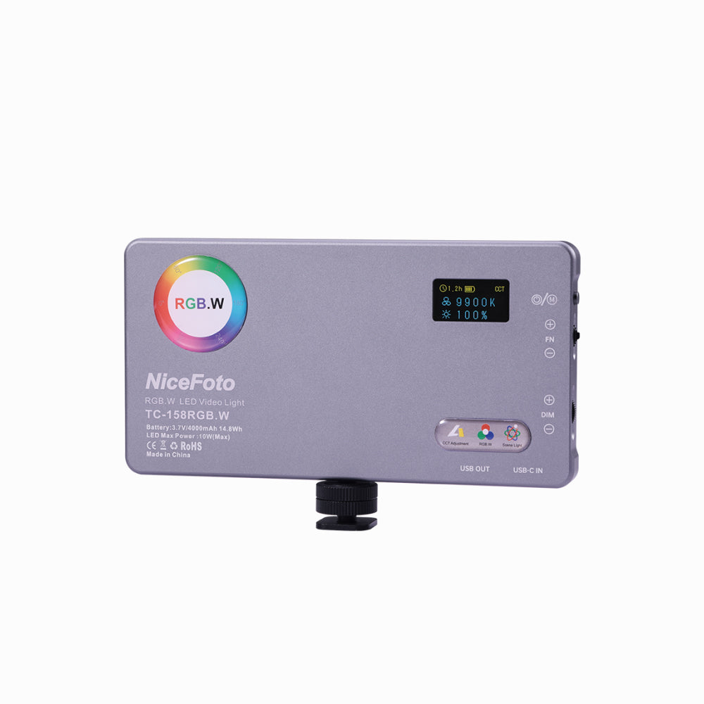 NiceFoto TC-158RGB.W 10W RGB LED video light Built-in Rechargeable Battery Camera Video Light