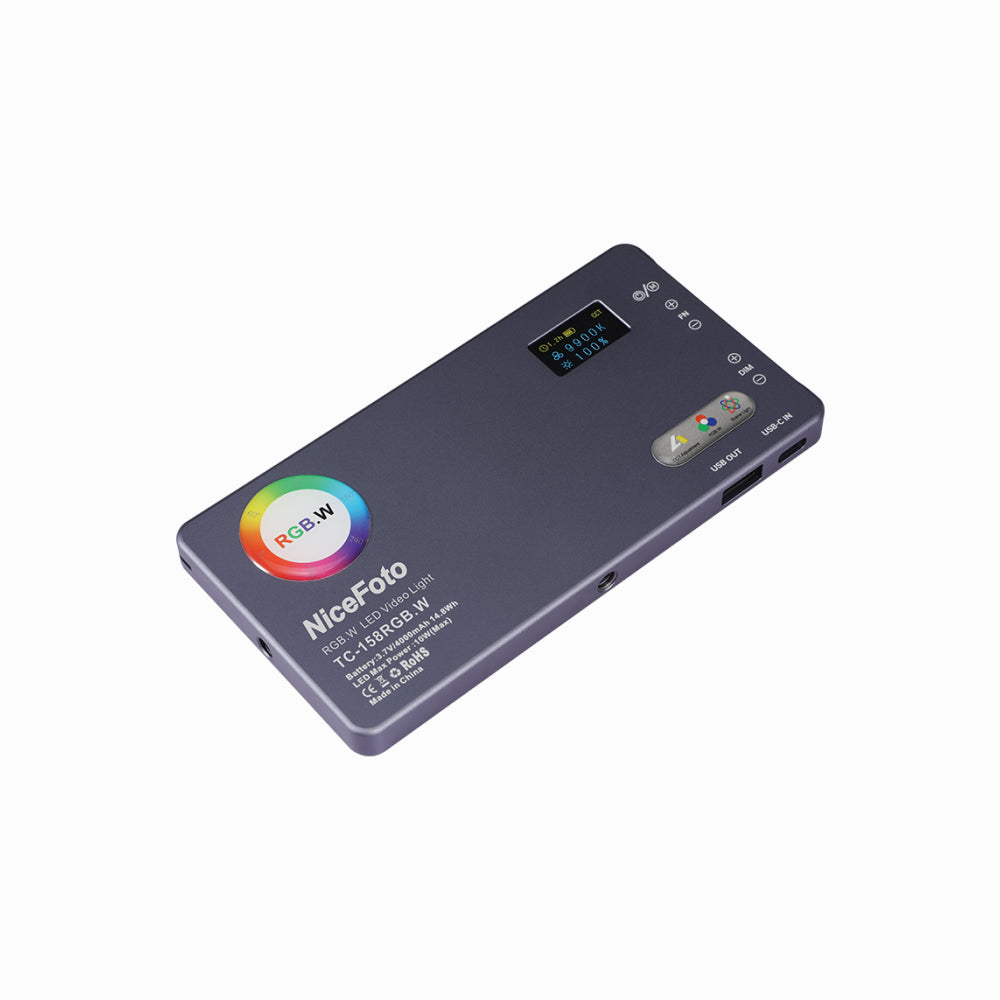 NiceFoto TC-158RGB.W 10W RGB LED video light Built-in Rechargeable Battery Camera Video Light