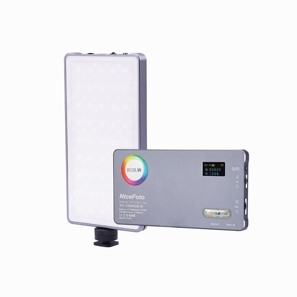 NiceFoto TC-158RGB.W 10W RGB LED video light Built-in Rechargeable Battery Camera Video Light