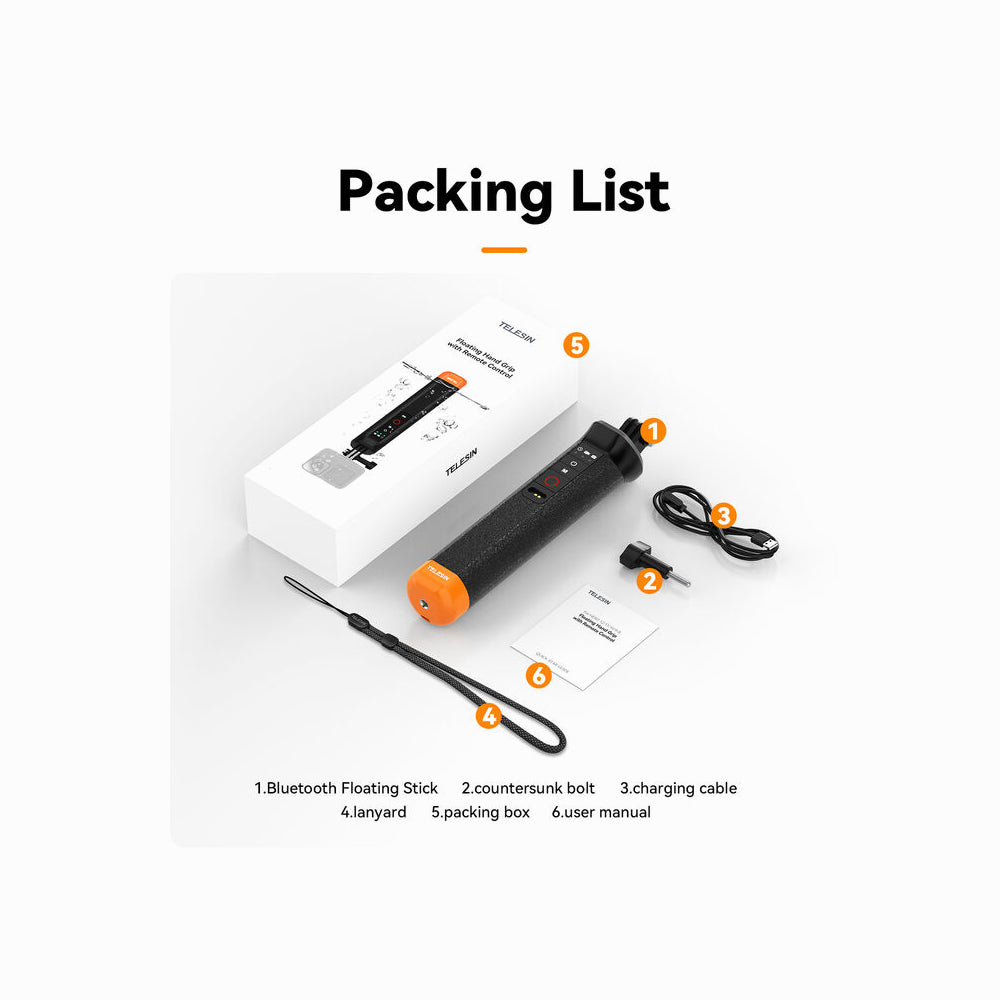 TELESIN FLOATING HAND GRIP WITH Bluetooth Floating Stick (S4-FHG-01-TGP)