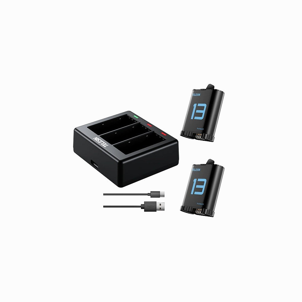 TELESIN Charger Base + 2 Batteries Set for GoPro HERO13(S0-ECB-07-TGP)