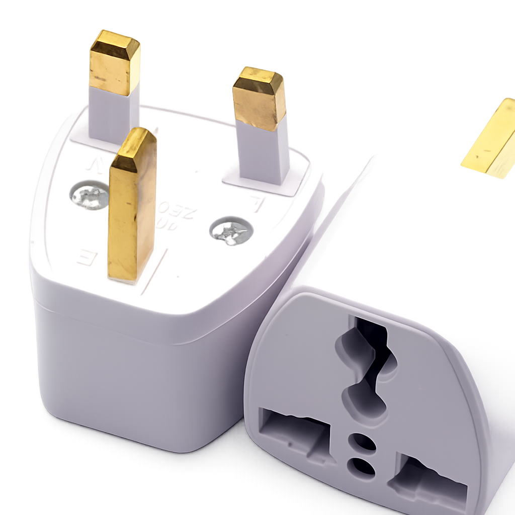 UK 3-Pin Travel Plug Adapter to Universal Socket