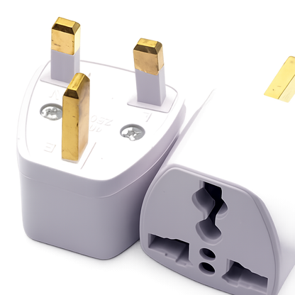 UK 3-Pin Travel Plug Adapter to Universal Socket