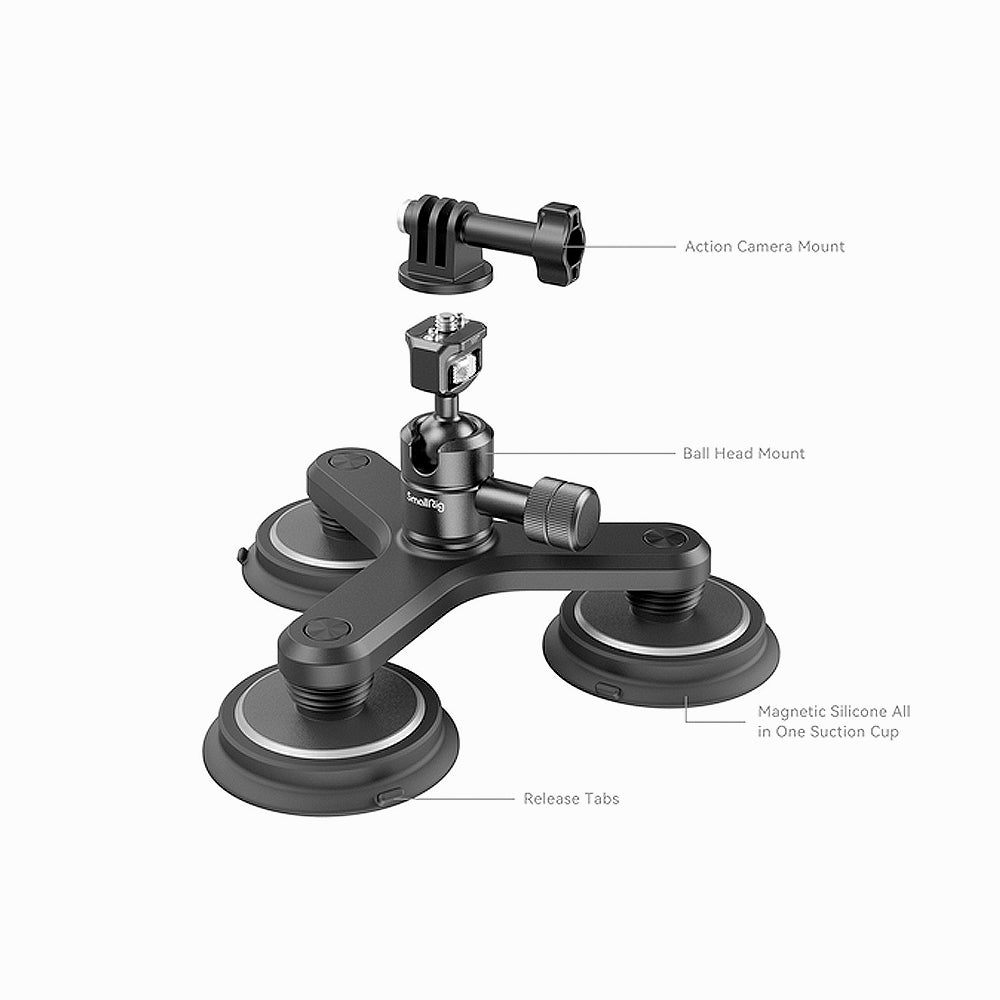 SmallRig Triple Magnetic Suction Cup Mounting Support Kit for Action Cameras 4468