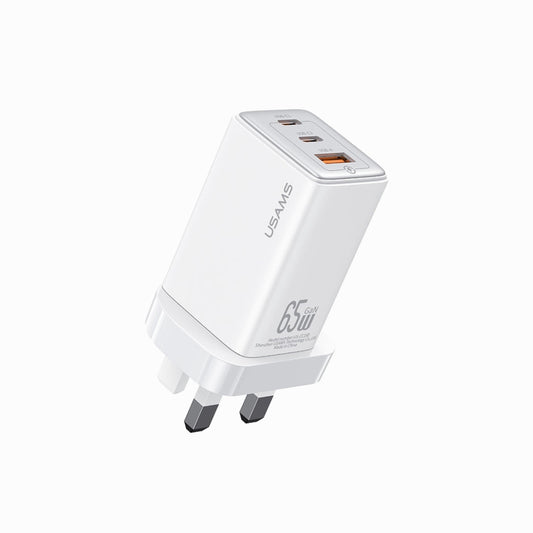 USAMS US-CC196 65W Three Ports Gan Charger- White