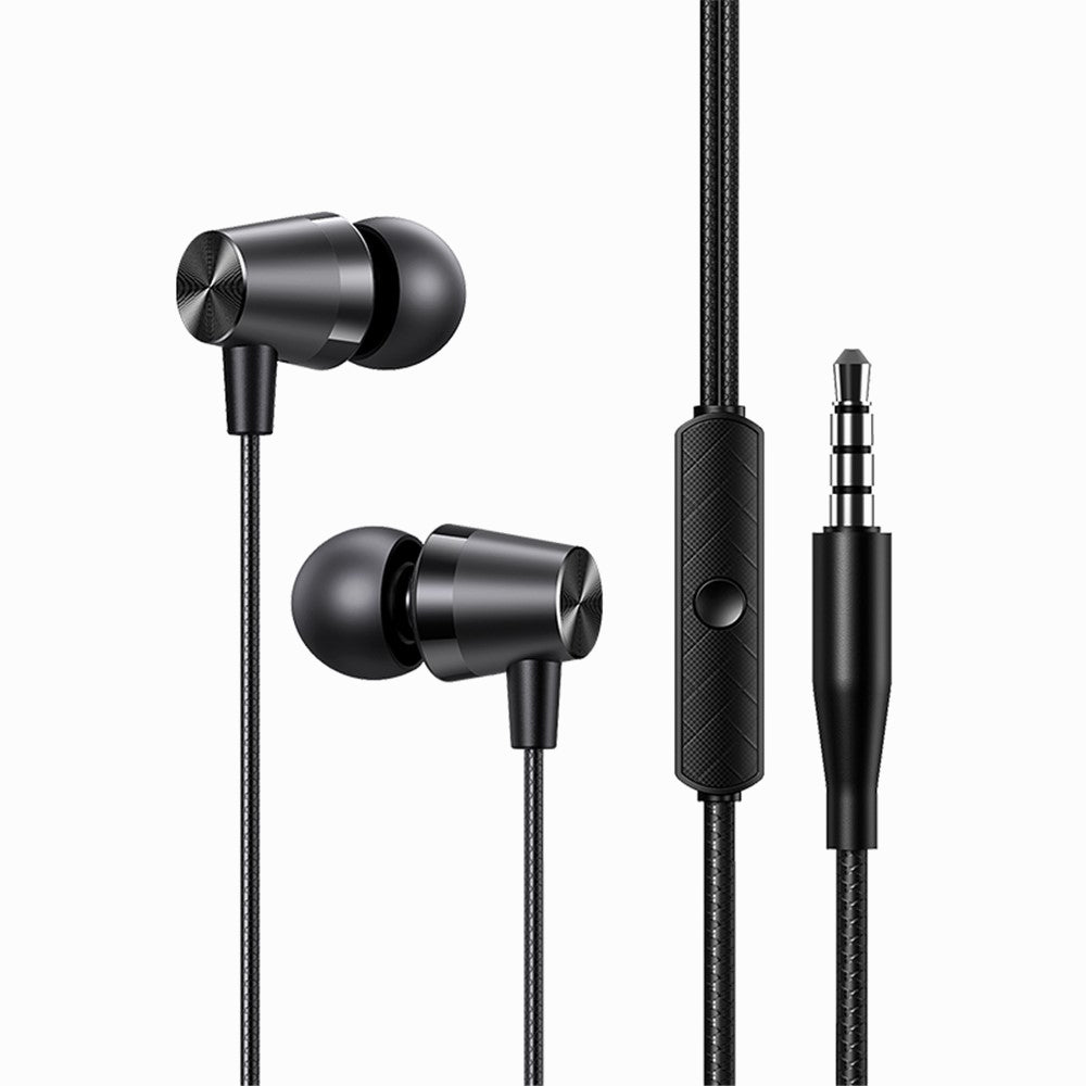 USAMS US-SJ475 EP-42 3.5mm In-ear Metal Corded Headphones - Black
