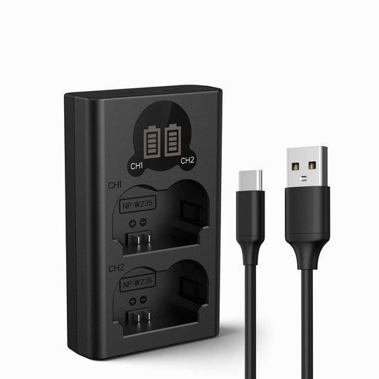 K&F Concept NP-W235 Battery Charger with LCD Screen, Micro USB and Type-C Charger for Fujifilm X-T5, X-T4, GFX 100S, X-H2S, GFX 50S II, VG-XT4(KF28.0019V1)