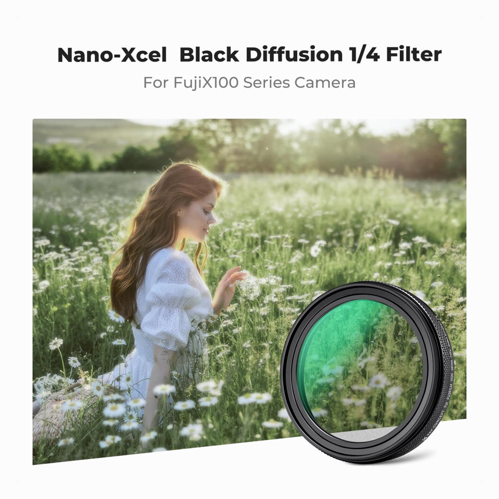 K&F Concept Fuji X100 Lens Black Mist 1/4 Filter, Multi Coated HD Optical Glass Scratch-resistant Compatible with Fuji X100, X100F, X100S, X100T, X100V, X100VI Nano-Xcel Series (Black)KF01.2883