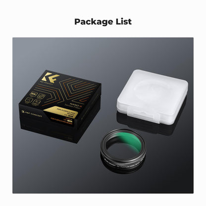 K&F Concept Fuji X100 Lens Black Mist 1/4 Filter, Multi Coated HD Optical Glass Scratch-resistant Compatible with Fuji X100, X100F, X100S, X100T, X100V, X100VI Nano-Xcel Series (Black)KF01.2883